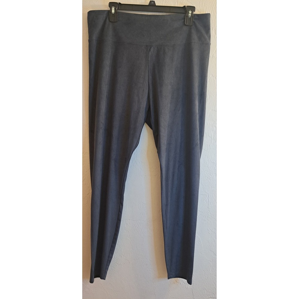 Soft Surroundings Gray Faux-Suede Leggings Sz Lg Lagenlook Minimalist Comfort...